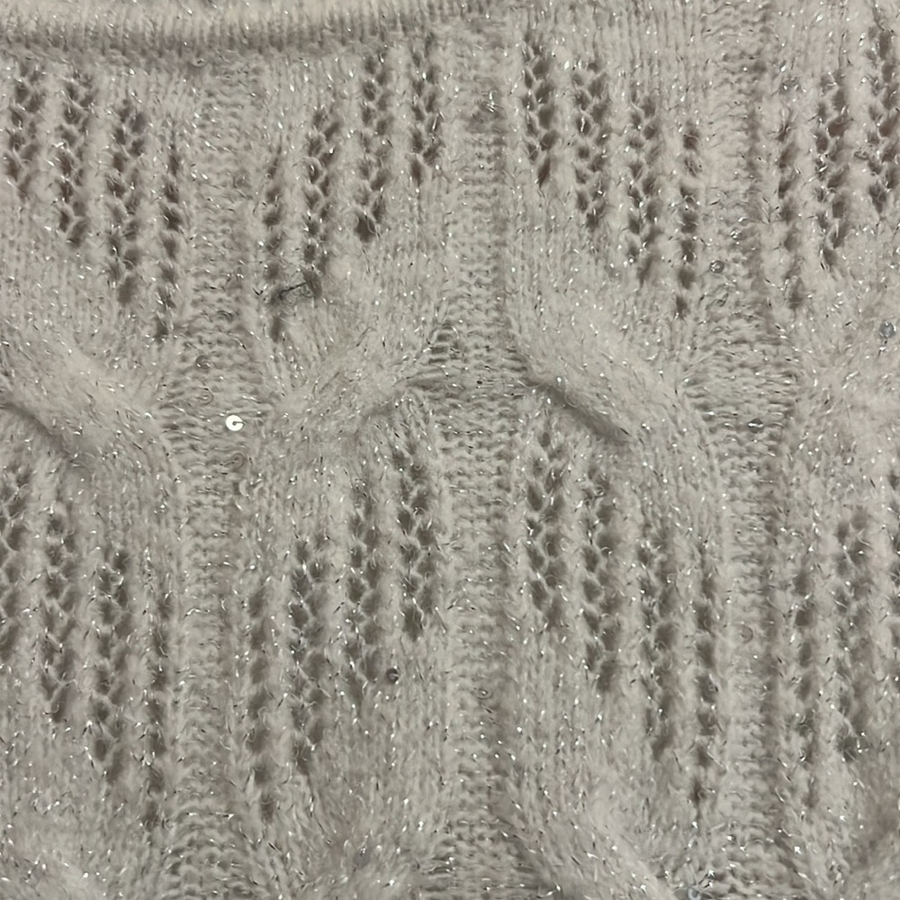 Express worn once holiday sweater. Size M. Sequence and silver - Picture 6 of 10